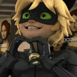 🗼 a84986f2 Cat Noir Miraculous: Tales of Ladybug & Cat Noir miraculous ladybug, cat noir, cartoon, anime, character, heart, love telegram sticker