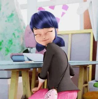 🗼 b60cadf8 Marinette Dupain-Cheng Miraculous: Tales of Ladybug & Cat Noir Marinette, Miraculous Ladybug, cartoon, anime, animated, Ladybug, Cat Noir telegram sticker