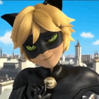 🗼 c4190472 Cat Noir Miraculous: Tales of Ladybug & Cat Noir Cat Noir, Miraculous Ladybug, cartoon, animated, superhero, cat telegram sticker