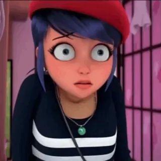 🗼 ca2f25d7 Marinette Dupain-Cheng Miraculous: Tales of Ladybug & Cat Noir cartoon, anime, girl, surprised, ladybug, marinette, miraculous telegram sticker
