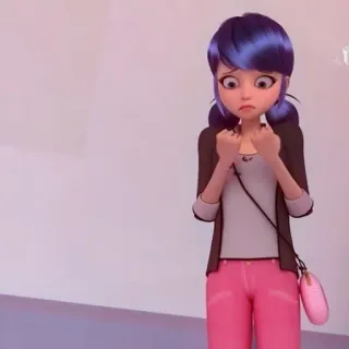 🗼 ffa0efc9 Marinette Dupain-Cheng Miraculous: Tales of Ladybug & Cat Noir Marinette, anime, girl, sad, character, miraculous ladybug telegram sticker