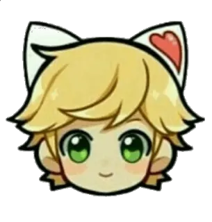 🙂 6299b95b Anime, Desenho animado, Orelhas de gato, Fofo, Kawaii telegram sticker