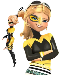 😊 0cfbce6d Queen Bee Miraculous Ladybug Queen Bee, Miraculous Ladybug, dessin animé, super-héros, personnage, animé whatsapp sticker