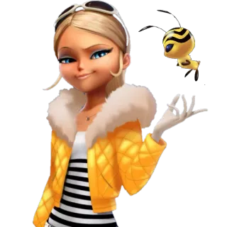 💁‍♀ cada7906 Chloe Bourgeois Miraculous: Tales of Ladybug & Cat Noir dessin animé, animé, personnage, Miraculous Ladybug, Queen Bee, Kwami, Pollen, Chloé Bourgeois whatsapp sticker