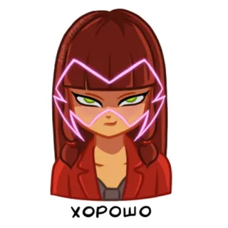 😈 29ce2d2e хорошо 卡通, 人物, 女人, 贴纸, 好, 贴纸 telegram sticker