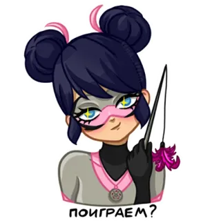 😏 c9f94490 поиграем? 卡通, 猫, 瓢虫雷迪, 顽皮, 动漫 telegram sticker