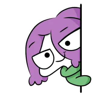 😏 100188d9 cartoon, sticker, purple hair, anime telegram sticker