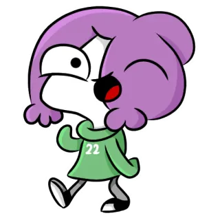 😉 115d2aee 22 cartoon, character, green, purple, walking telegram sticker