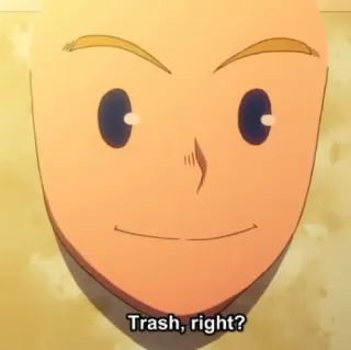 🤚 6547006c Trash, right? poubelle, question, emoji whatsapp sticker