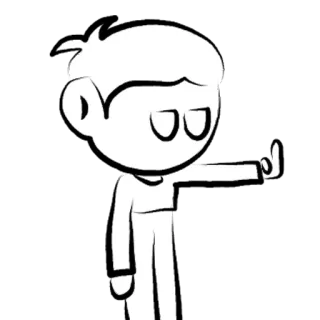 🖕 6631a2eb Cartoon, Figur, Stinkefinger, Beleidigend, Unfreundlich, Geste whatsapp sticker