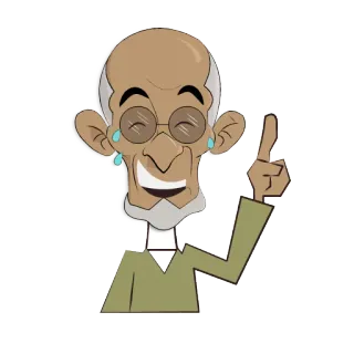 😂 8d3654e2 キャラクター, アニメ, 老人, 眼鏡, 指差し, アニメーション telegram sticker