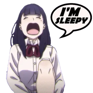 😪 76087204 I'M SLEEPY sonolenta, anime, menina, desenho animado whatsapp sticker