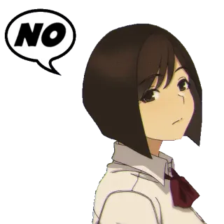 👎 aabe48d3 NO Anime, Garota, Não, Adesivo, Recusa whatsapp sticker