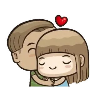 👧 46ff4234 爱, 情侣, 拥抱, 浪漫, 可爱, 卡通 telegram sticker