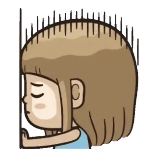 👧 992a203c 伤心, 难过, 情绪化, 卡通, 女孩, 压力 telegram sticker