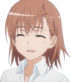 😄 39b032b3 Misaka Mikoto A Certain Scientific Railgun Anime, Dziewczyna, Uśmiech, Słodkie, Misaka, Railgun telegram sticker