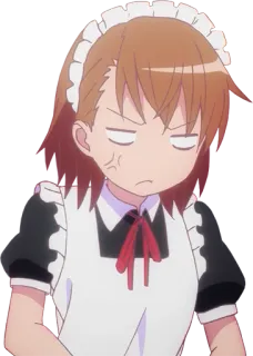 😡 4d95d6da Anime, Maid, Zły, Postać, Słodki telegram sticker