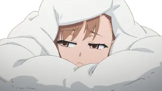 😒 546e69a0 anime, dziewczyna, koc, śpiąca, słodka, oczy telegram sticker