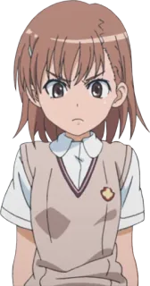 😠 c11a4bc0 Misaka Mikoto A Certain Scientific Railgun Anime, Dziewczyna, Zła, Mundur szkolny, Misaka Mikoto, A Certain Scientific Railgun telegram sticker