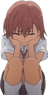 😖 e0f1f736 Misaka Mikoto A Certain Scientific Railgun Anime, Dziewczyna, Słodkie, Misaka Mikoto, A Certain Scientific Railgun, Postać, Siedzi telegram sticker