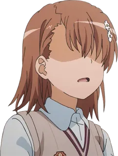 😠 e12213ea Misaka Mikoto A Certain Scientific Railgun anime, dziewczyna, kreskówka, postać telegram sticker
