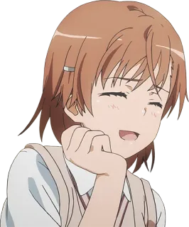 😃 e3d88834 Misaka Mikoto A Certain Magical Index Anime, Dziewczyna, Szczęśliwa, Słodkie, Uśmiechnięta, A Certain Magical Index, Misaka Mikoto telegram sticker