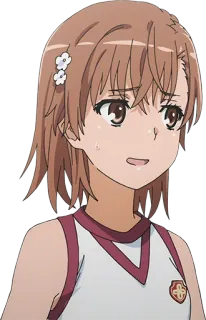 😅 f70d4991 Misaka Mikoto A Certain Scientific Railgun Anime, Dziewczyna, Słodkie, Mundur szkolny, Rumieniec telegram sticker