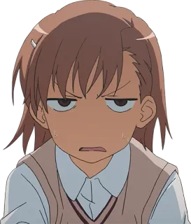 😦 fe975896 Misaka Mikoto A Certain Scientific Railgun Anime, Manga, skwaszony, znudzony, Misaka Mikoto telegram sticker