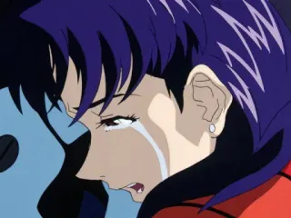 😢 2933adbf llorando, triste, anime, mujer, pelo morado, lágrimas telegram sticker