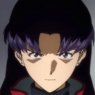 😠 526d1fcc Misato Katsuragi Neon Genesis Evangelion anime, misato, evangelion, personaje, retrato telegram sticker