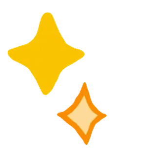 😊 685803ca étincelle, étoile, paillettes, briller, jaune, orange telegram sticker