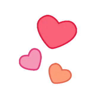 😊 d8a1e8ab coeurs, amour, rose, orange, rouge telegram sticker