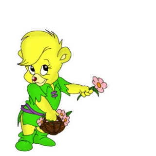 🌷 518c3b9e 卡通, 小熊软糖, 花, 可爱, 角色, 动画 telegram sticker