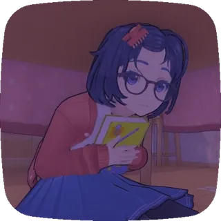 🤓 2871401f девочка, аниме, милая, очки, мультфильм, каваи telegram sticker