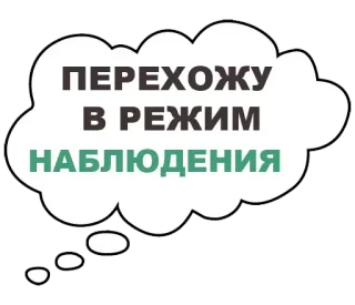 👀 c7d4b542 ПЕРЕХОЖУ В РЕЖИМ НАБЛЮДЕНИЯ 俄语, 观察, 思考, 监控, 气泡, 观看 telegram sticker