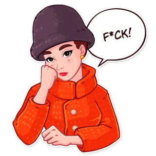 😩 2a2013ca F*CK! ผู้หญิง, แฟชั่น, คำหยาบ, สติกเกอร์ telegram sticker