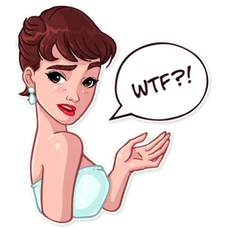 😧 4b806e78 WTF?! ผู้หญิง, คำพูด, WTF, คำถาม, สีหน้า, สติกเกอร์ telegram sticker