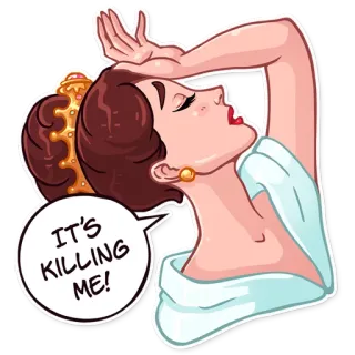 ☠ e5d542c0 IT'S KILLING ME! ผู้หญิง, เอามือกุมหน้า, หงุดหงิด, ความเครียด, ความผิดหวัง, ดราม่า telegram sticker