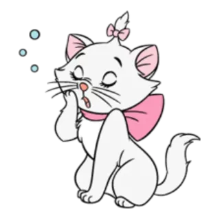 👗 0a309b5f Marie The Aristocats cat, kitten, disney, aristocats, marie, cartoon, cute telegram sticker