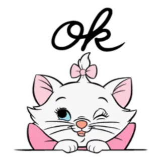 😉 57475d57 Marie The Aristocats cartoon, cat, disney, cute, aristocats, kitten, marie telegram sticker