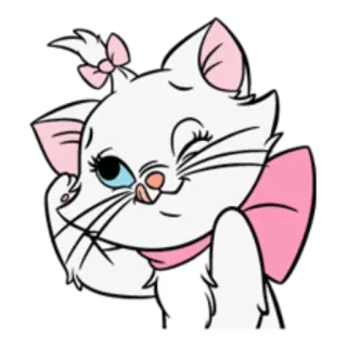 😏 8adffe35 Marie The Aristocats cat, cute, cartoon, disney, marie, aristocats, kitten telegram sticker