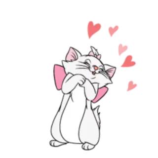 😍 a2235fba Marie The Aristocats cat, cartoon, hearts, love, cute, marie telegram sticker