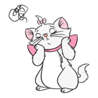 😏 dbac8097 Marie The Aristocats cat, kitten, aristocats, disney, cartoon, animal, cute telegram sticker