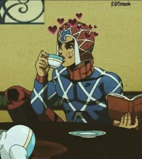 💞 8e2f8d99 Guido Mista JoJo's Bizarre Adventure Anime, Manga, Le bizzarre avventure di JoJo, Guido Mista, Tè, Cuori, Personaggio telegram sticker