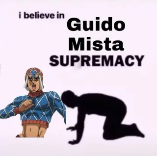 🛐 eeb2985c Guido Mista JoJo's Bizarre Adventure i believe in Guido Mista SUPREMACY Anime, Meme, JoJo, Personaggio, Supremazia, Guido Mista telegram sticker