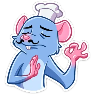 🧑‍🍳 54238737 ネズミ, シェフ, 料理, OK, 満足, 食べ物 telegram sticker