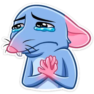 ☹️ 698b30d1 ねずみ, マウス, 泣く, 悲しい, 涙, 感情的 telegram sticker