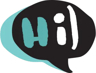 👋 28ca3190 Hi! salutation, salut, chat, communication, bulle whatsapp sticker