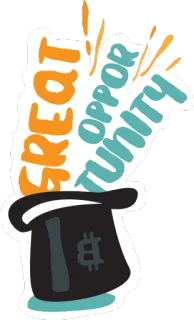 ✌️ aa06f078 FREEDOM OPPORTUNITY liberté, opportunité, bitcoin, magie, chapeau, crypto, finance whatsapp sticker