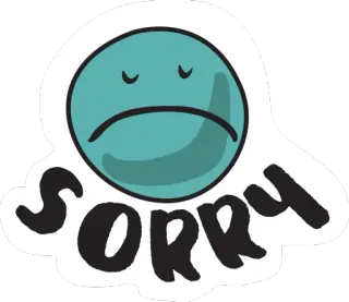 ☹️ e584addf SORRY excuse, désolé, triste, émotion, visage, sentiment, regret whatsapp sticker